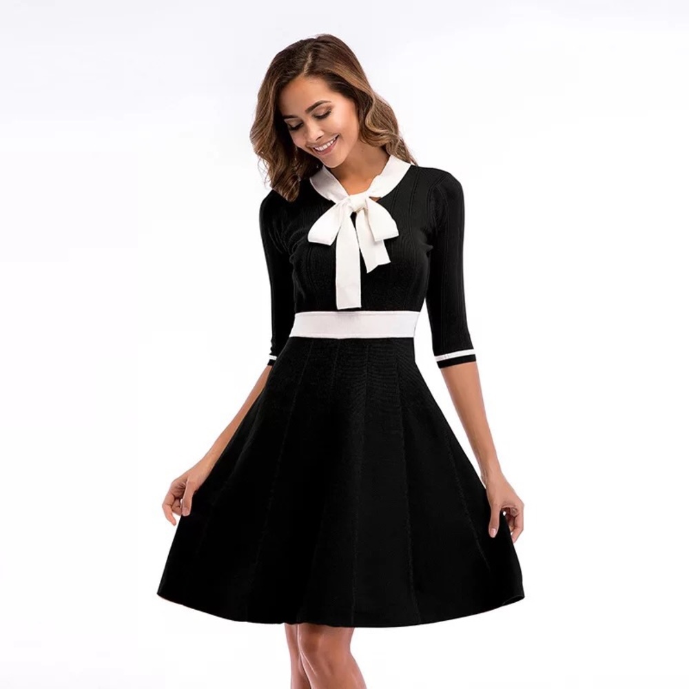 Black and white knitted dress - Picture 2 of 4